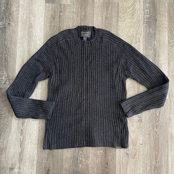 Abercrombie & Fitch Men's Charcoal Gray Wool Blend Sweater - Size: XL - Picture 4 of 5